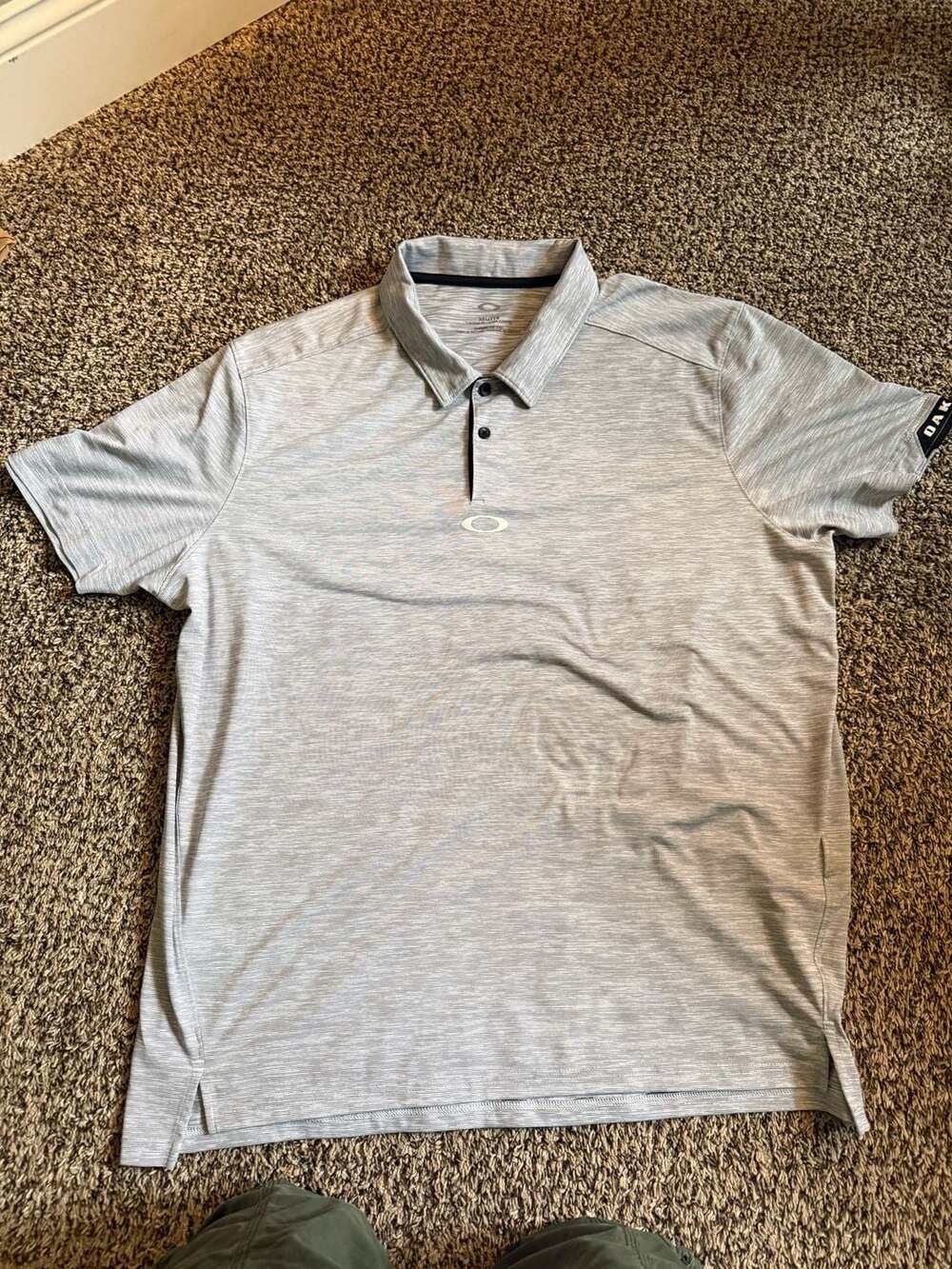 Oakley Gray Heathered Tailored Fit Golf Performance Polo Shirt Men's XXL